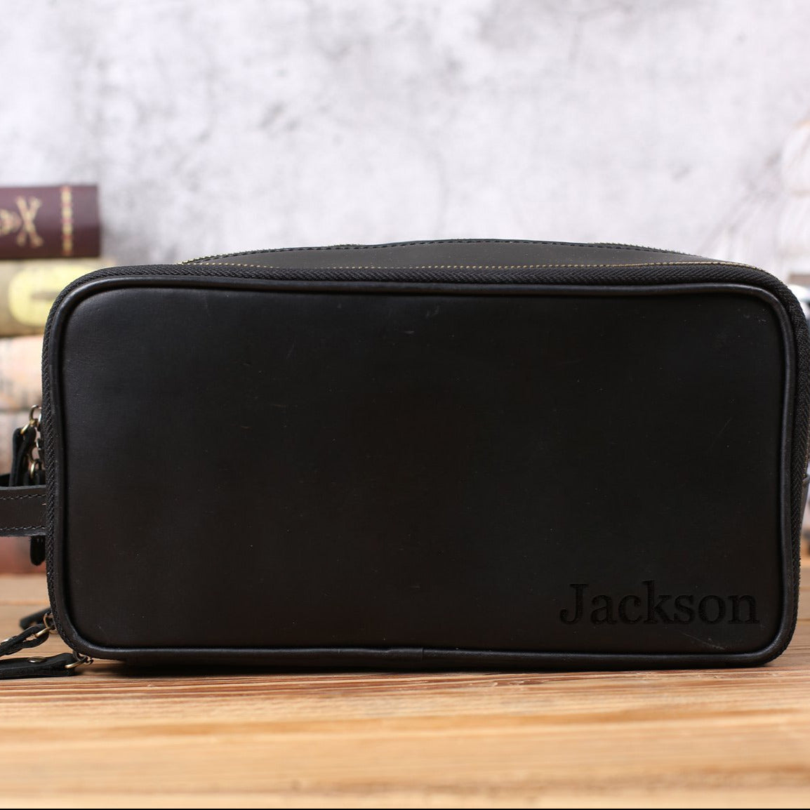 Leather Toiletry Bag (Dopp Kit) – Optional Monogram