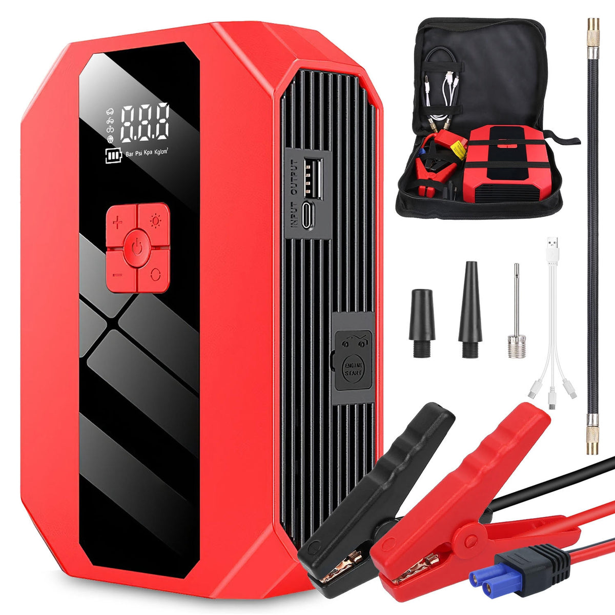 4-in-1 Car Jump Starter & Air Compressor