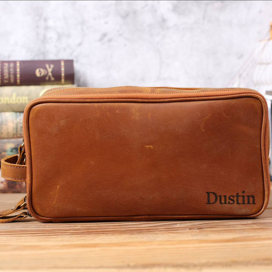 Leather Toiletry Bag (Dopp Kit) – Optional Monogram