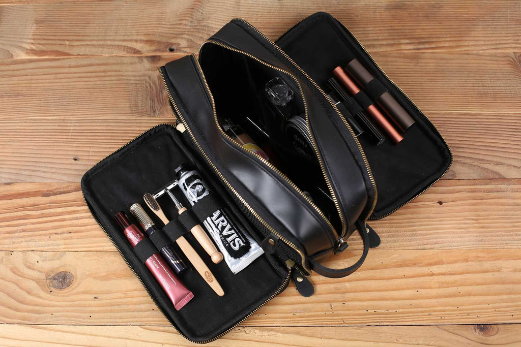 Leather Toiletry Bag (Dopp Kit) – Optional Monogram