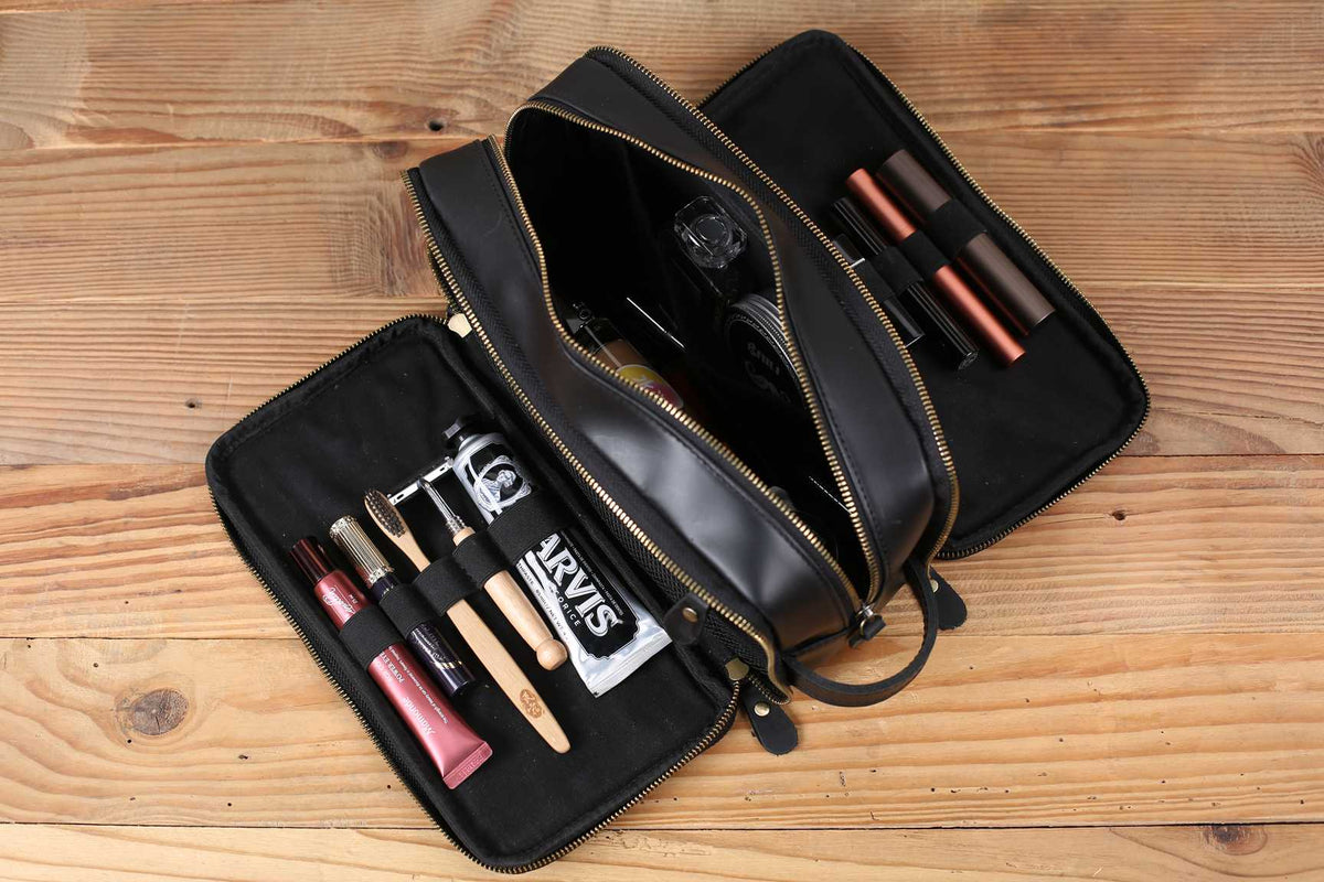 Leather Toiletry Bag (Dopp Kit) – Optional Monogram