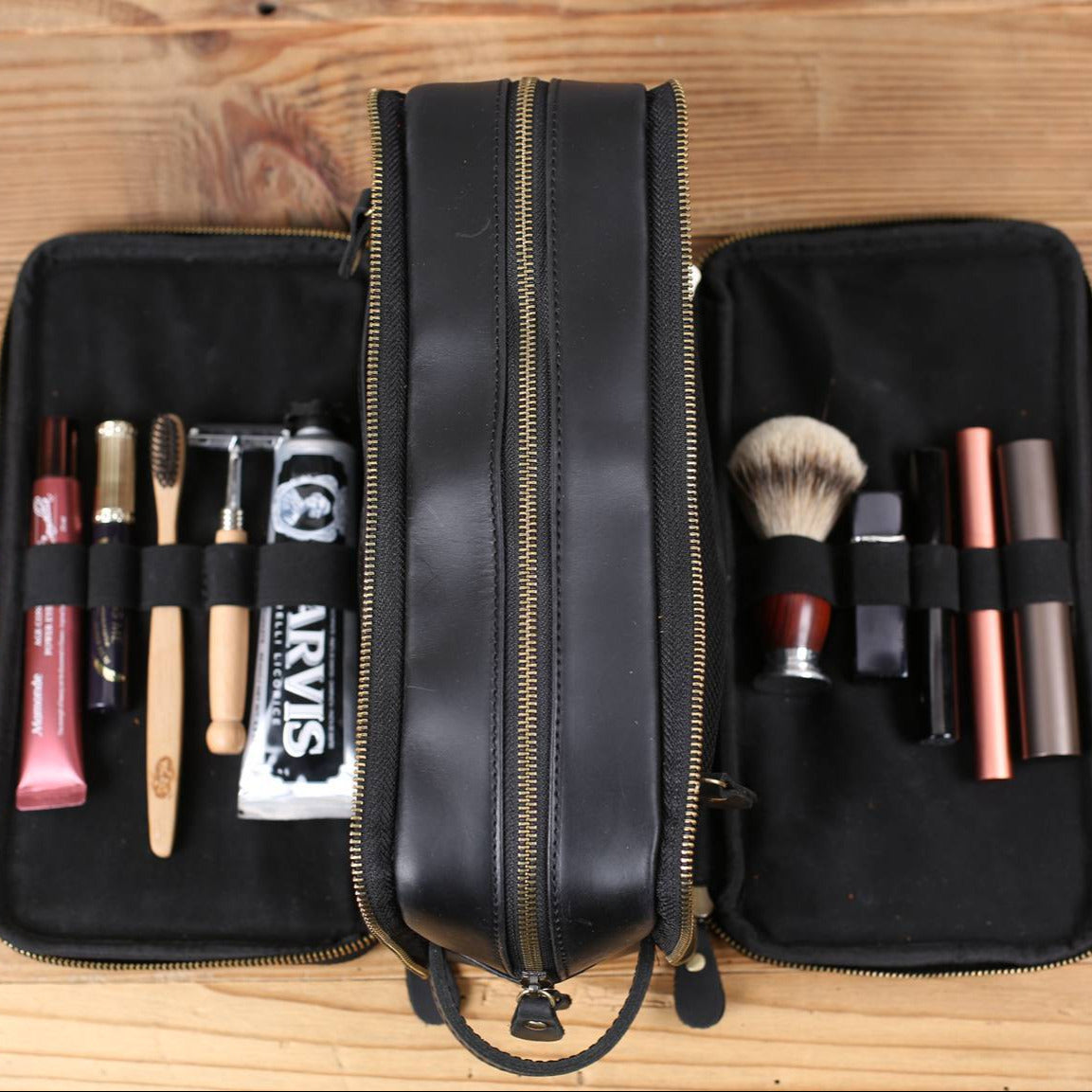 Leather Toiletry Bag (Dopp Kit) – Optional Monogram