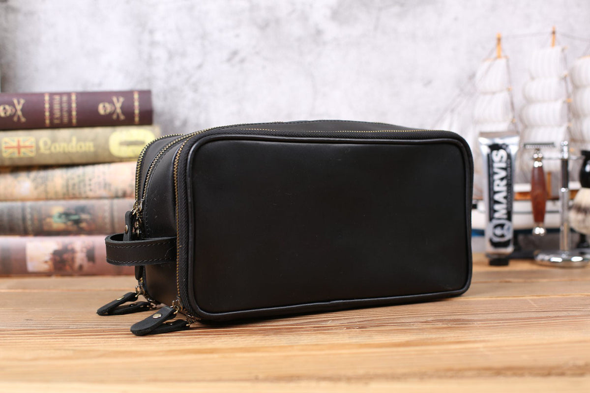Leather Toiletry Bag (Dopp Kit) – Optional Monogram