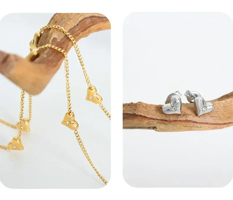 Heart Jewelry Set – Necklace, Earrings & Bracelet