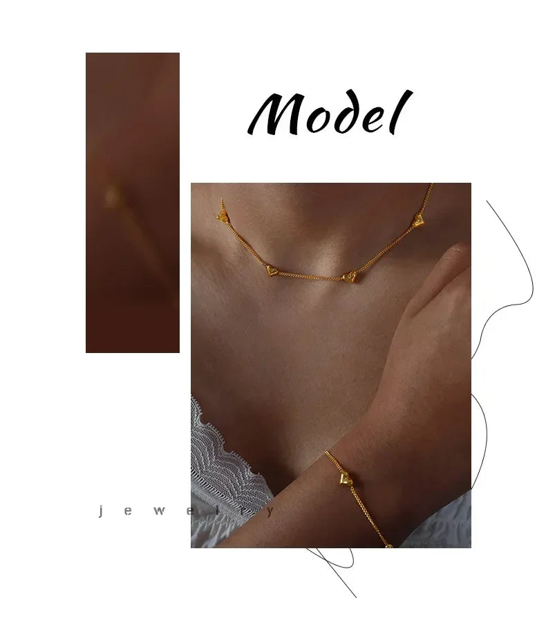 Heart Jewelry Set – Necklace, Earrings & Bracelet