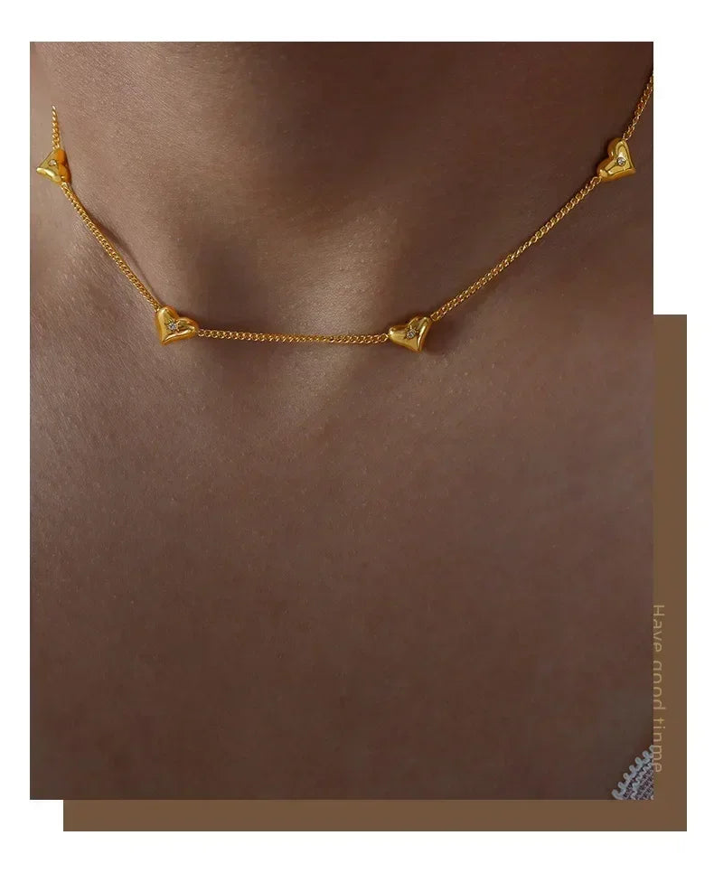 Heart Jewelry Set – Necklace, Earrings & Bracelet
