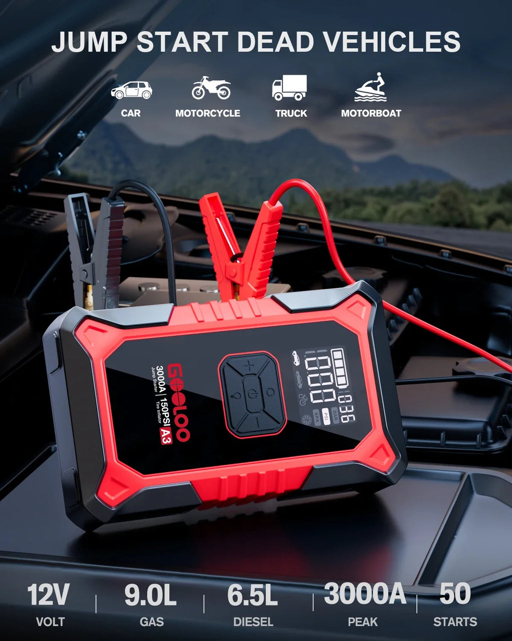 GOOLOO Jump Starter & Tire Inflator