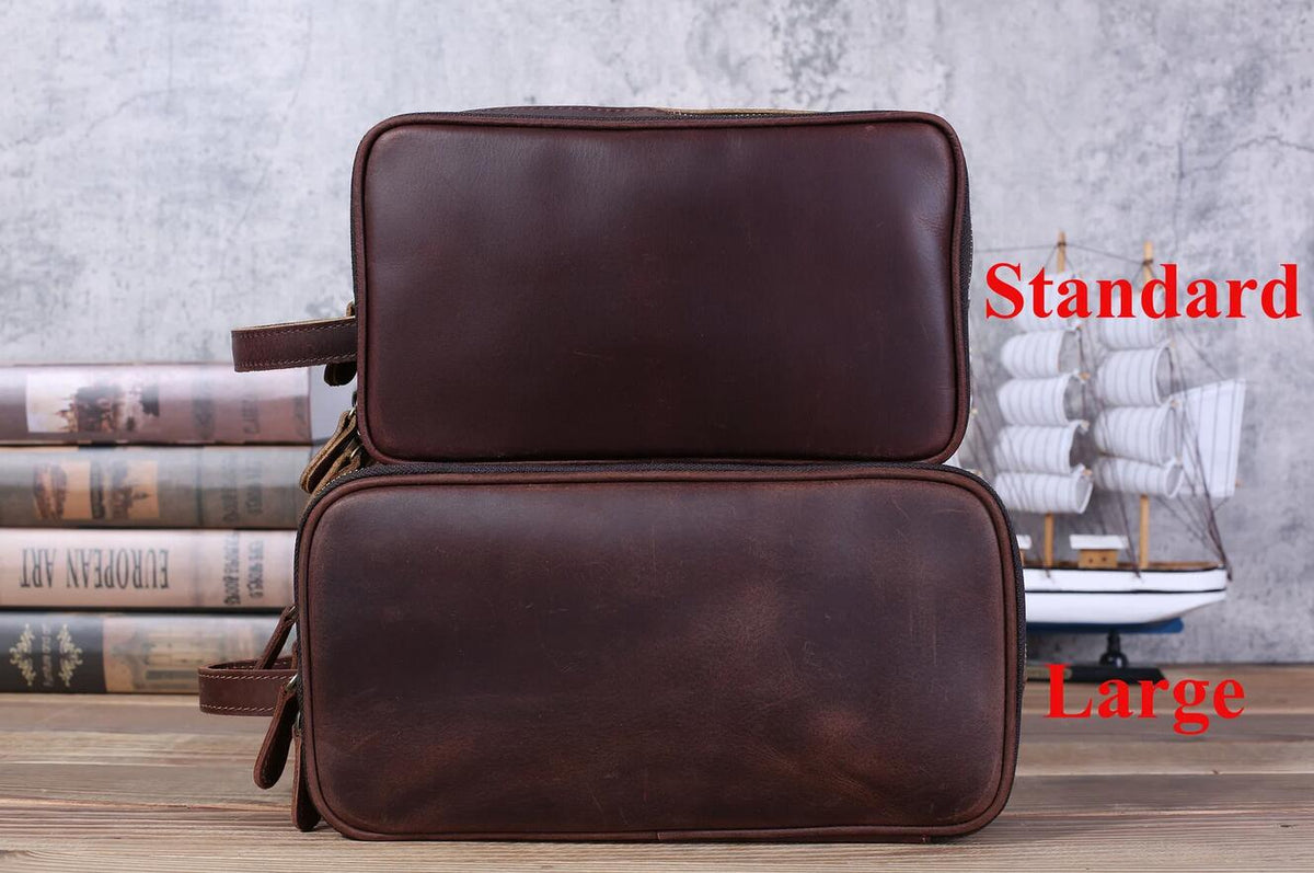 Leather Toiletry Bag (Dopp Kit) – Optional Monogram