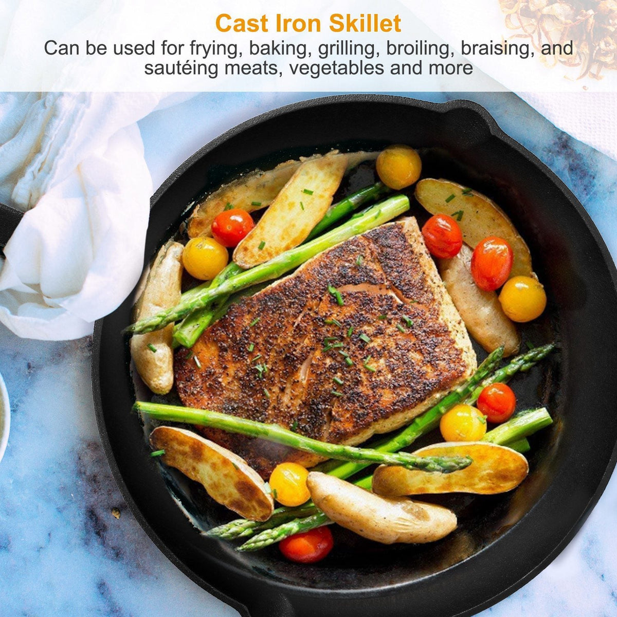 Cast Iron Skillet Set (6", 8" & 10")