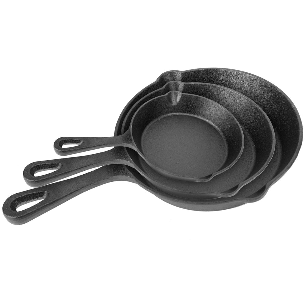 Cast Iron Skillet Set (6", 8" & 10")